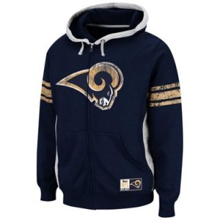 St. Louis Rams Intimidating V Full Zip Hooded Sweatshirt   Navy Blue