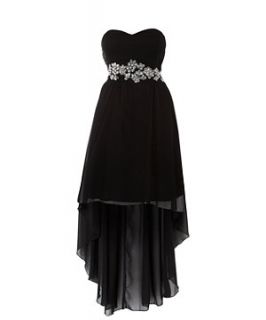 AX Curve Black Embellished Dip Hem Dress