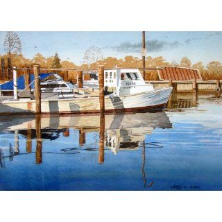 Art Work Boat on the Chesapeake Bay  Watercolor  Jerry Gadd