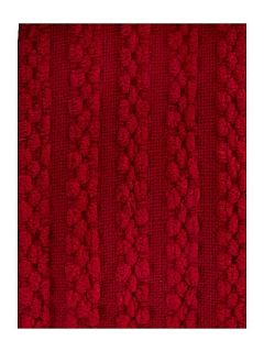 Linea Red paw stitch chenille throw