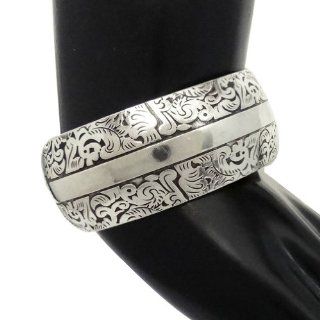 Silver Tone Cuff Bracelet Adjustable Ethnic Tribal Engraved Design Indian Fashion Jewelry Gift India Jewelry