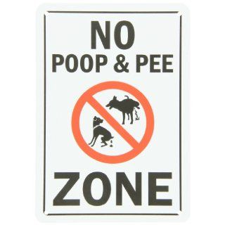 SmartSign Plastic Sign, Legend "No Poop & Pee Zone" with Graphic, 10" high x 7" wide, Black/Red on White Yard Signs