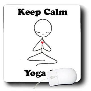 mp_123070_1 EvaDane   Funny Cartoons   Keep calm yoga on. Meditation Stick Figure. Yoga. Lotus Position.   Mouse Pads  Yoga Gifts 