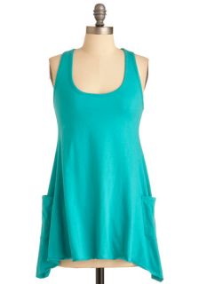 Trapeze y Going Tank in Green  Mod Retro Vintage Short Sleeve Shirts