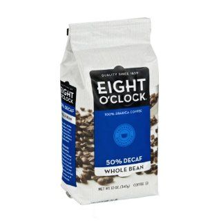 Eight O'Clock 50% Decaf Whole Bean 100% Arabica Coffee  Grocery & Gourmet Food