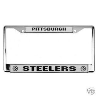 Steelers Chrome License Plate Frame FREE STEELERS DECAL 