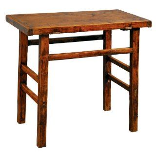 Simple Reclaimed Wood Asian Side Table   End Tables