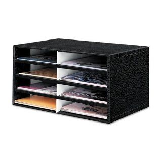 Bankers Box Products   Bankers Box   Cardboard Literature Sorter, Eight Section, 19 1/2 x 12 3/8 x 10 1/4, Black   Sold As 1 Each   Stylish, leather like print complements any dcor.   Compartment dimensions 9 1/2w x 12d x 2 1/4h.    Literature Organizer