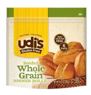 Udi's Gluten free Whole Grain Seeded Dinner Rolls, Buy EIGHT Packs, Each Pack Has 6 Rolls for 8.47 Ounces (Pack of 8 (Total 48 Dinner Rolls))  Packaged Dinner Rolls  Grocery & Gourmet Food