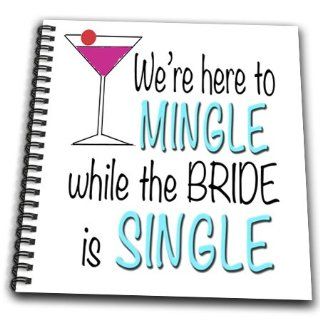 3dRose db_112235_2 We're Here to Mingle While The Bride is Single, Bachelorette Party Memory Book, 12 by 12 Inch Arts, Crafts & Sewing