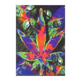 Psychedelic Marijuana Leaf Fabric Poster  Prints  
