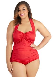 Esther Williams Bathing Beauty One Piece Swimsuit in Red   Plus Size  Mod Retro Vintage Bathing Suits