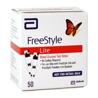 Freestyle LITE Blood Glucose Test Strips NEW Butterfly Design 1 box of 50 Health & Personal Care