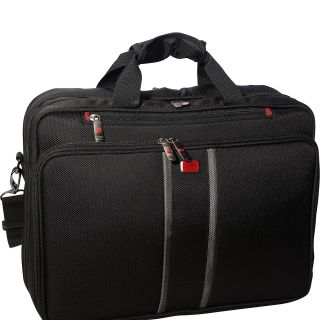 Mancini Leather Goods CompuFlyer3 Double Compartment Checkpoint friendly Laptop Briefcase
