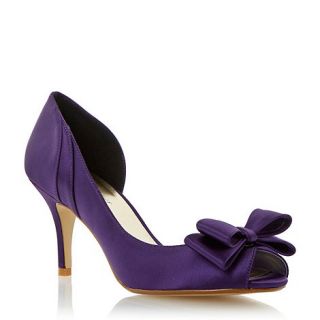 Roland Cartier Purple semi dorsay peep toe bow trim court shoe