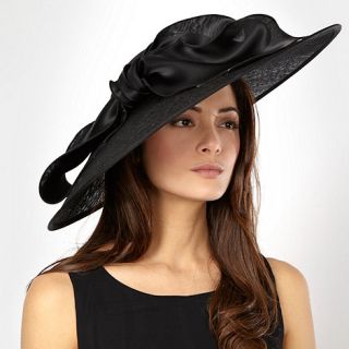 J by Jasper Conran Designer black satin bow saucer hat