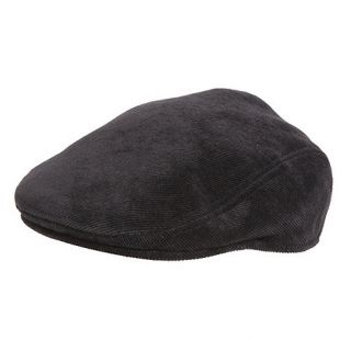 Osborne Black moulded cord flat cap