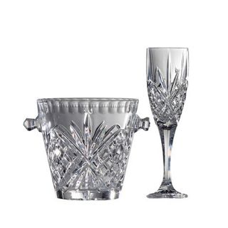 Royal Doulton Royal Doulton Ice bucket and four 24% lead crystal champagne flutes set