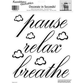 RoomMates Pause, Relax, Breathe Quote Peel and Stick Wall Decal, 10 x 13