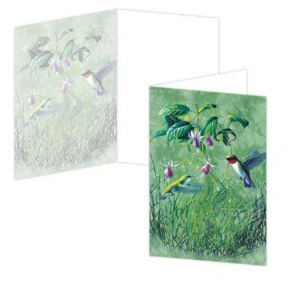 ECOeverywhere Hummingbirds and Fuchsia Boxed Card Set, 12 Cards and Envelopes, 4 x 6 Inches, Multicolored (bc63027)  Blank Postcards 