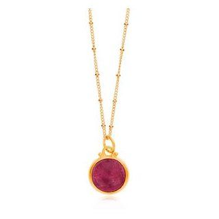 Ruby Round Necklace in 24 Karat Gold Pendant Necklaces Jewelry