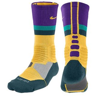 Nike Hyperelite Fanatical Crew Socks   Basketball   Accessories   Atomic Mango/Purple Venom/Night Shade