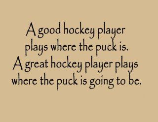 Wall Quote Hockey Sports   A Good Hockey Player   Wall Decor Stickers