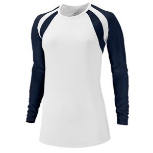 Nike Court Warrior L/S Jersey   Womens   Volleyball   Clothing   White/Navy