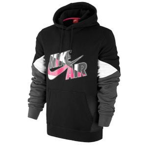 Nike Air BB Pivot Fleece Hoodie   Mens   Casual   Clothing   Black/White/Vivid Pink
