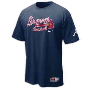 Nike MLB Practice T Shirt   Mens   Baseball   Clothing   Atlanta Braves   Navy