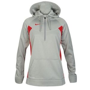 Nike Team Core 1/4 Zip Fleece   Womens   Soccer   Clothing   Grey Heather/Red