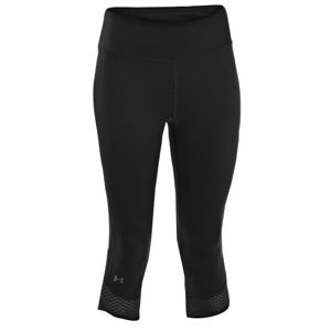 Under Armour Heatgear Fly By Compression Capris   Womens   Running   Clothing   Black/Black/Reflective