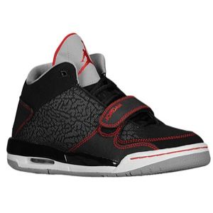 Jordan Flight Club 90s   Boys Grade School   Basketball   Shoes   Black/Atomic Red/Cool Grey/Gamma Blue