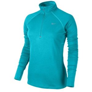 Nike Dri FIT Wool 1/2 Zip   Womens   Running   Clothing   Gamma Blue/Reflective Silver