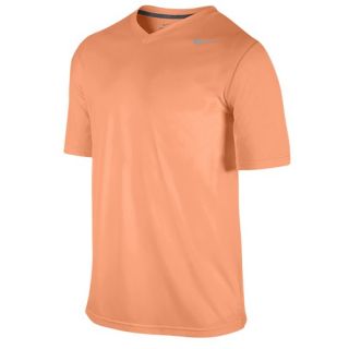 Nike Legend Dri Fit V Neck S/S Top   Mens   Training   Clothing   Atomic Orange/Carbon Heather