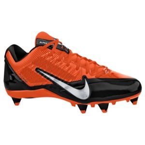 Nike Alpha Pro Low D   Mens   Football   Shoes   Black/Metallic Silver/Orange Flash