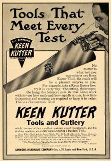1914 Ad Simmons Hardware Keen Kutter Tool Cutlery Saw   Original Print Ad  