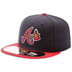 New Era MLB 59Fifty Authentic Cap   Mens   Baseball   Accessories   Atlanta Braves   Navy