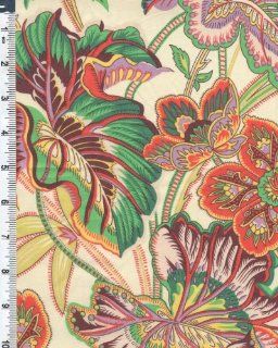 57" Cotton Lawn Grand Tropical Floral Print Fabric By the Yard, Tropic Multi