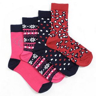 Totes 4 pair pack of bright patterned ankle socks