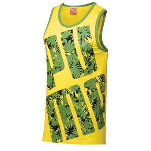PUMA Jungle Print Logo Tank   Mens   Casual   Clothing   Yellow