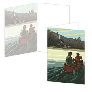 ECOeverywhere On the Lake Boxed Card Set, 12 Cards and Envelopes, 4 x 6 Inches, Multicolored (bc11730)  Blank Postcards 