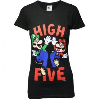 Nintendo Mario & Luigi High Five Juniors Girly T Shirt, X Large Clothing