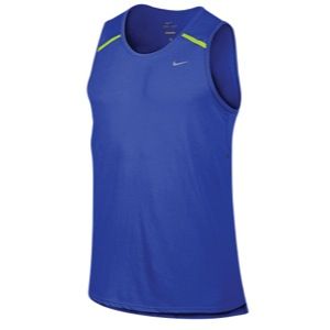 Nike Dri Fit Touch Tailwind Singlet   Mens   Running   Clothing   Volt/Anthracite/Reflective Silver