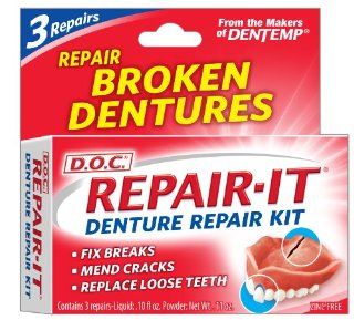 D.o.c. Denture Repair Kit Repairs Broken Dentures. Fix Breaks, Mend Cracks, Replace Loose Teeth, 11 Ounce Boxes (Pack of 6) Health & Personal Care