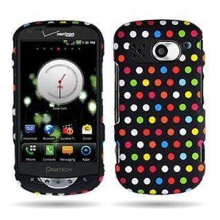 PREMIUM RAINBOW POLKA DOTS Design Faceplate Phone Cover Sleeve Hard Snap On Shield Protector Case for PANTECH 8995 BREAKOUT (VERIZON) ACCESSORY With Removal PRY Tool   SOGA WIRELESS [SWB430] Cell Phones & Accessories