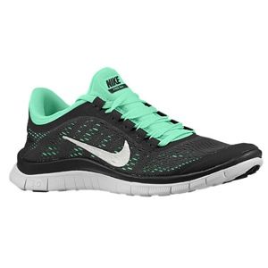 Nike Free 3.0 V5   Womens   Running   Shoes   Dark Charcoal/Green Glow/Summit White