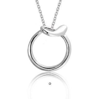 Bling Jewelry Sterling Silver Letter O Script Initial Pendant 18 inches Jewelry