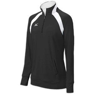 Mizuno Nine Collection 1/2 Zip Pullover G3   Womens   Volleyball   Clothing   Black/White