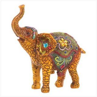 Far East Exotic Mosaic Standing Elephant Figurine Decor   Collectible Figurines